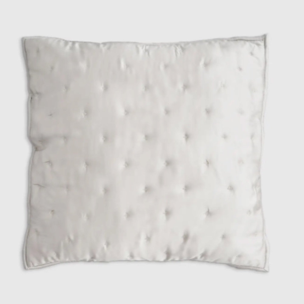 NEW Quince Bamboo Quilted Euro Sham White